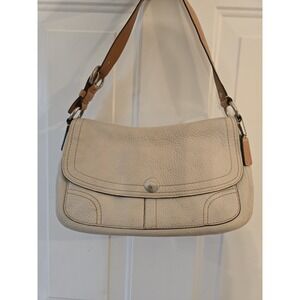 COACH Chelsea Bone Flap Pebble Leather Shoulder Bag (13"x7"x3") F12336